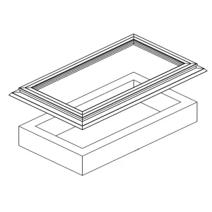 Renovatiekader pvc met inserts voor lichtkoepel of platdakraam 1600 x 2000 mm