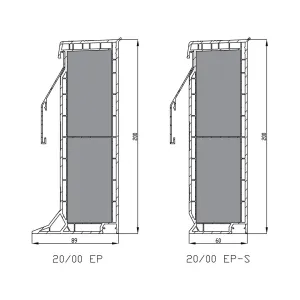 Stapelbare PVC-opstand 20/00 EP-S voor verhoging (20cm) lichtkoepel of platdakraam met 4 inserts 1300 x 1300 mm