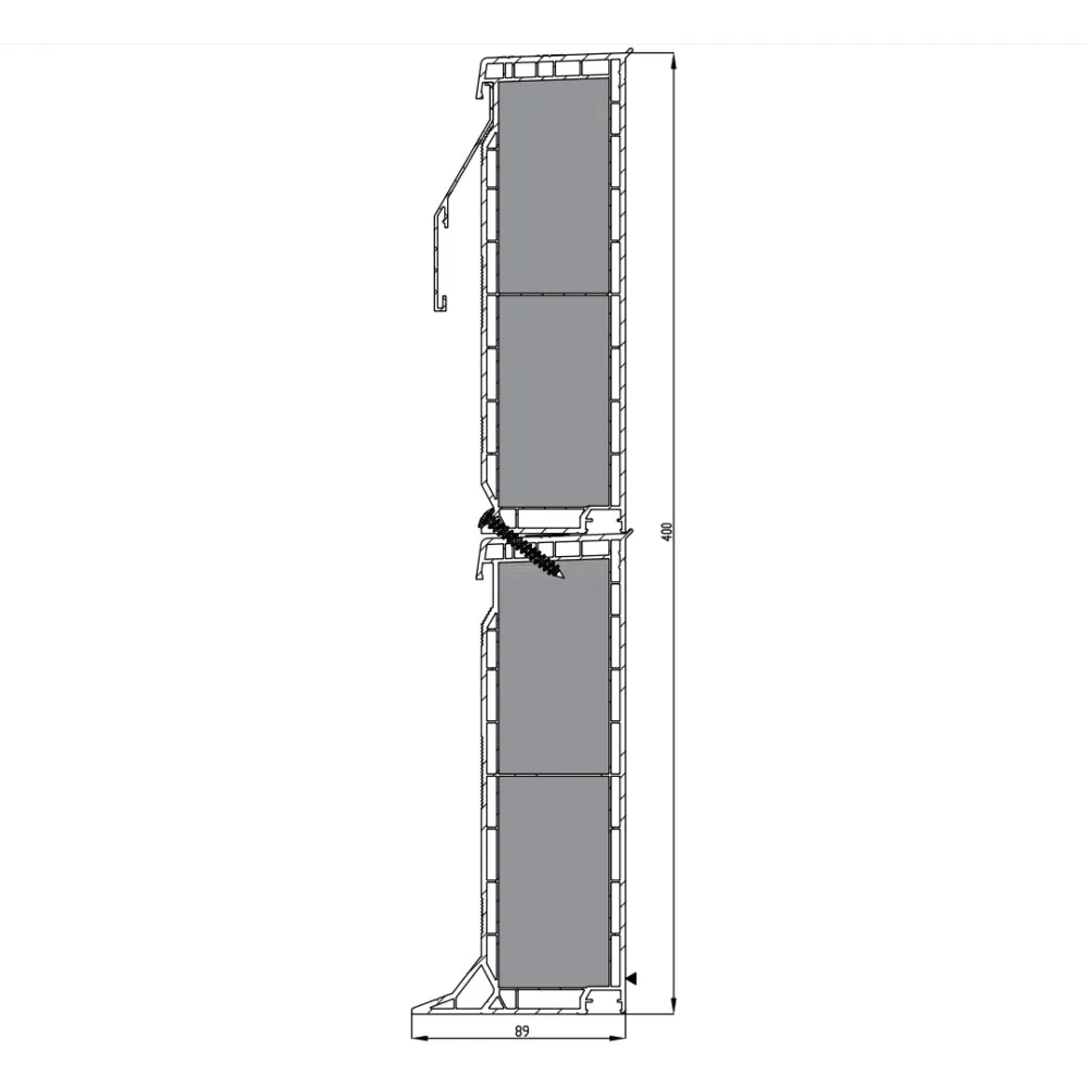 PVC-opstand 20/00 EP 0750 x 2250 mm