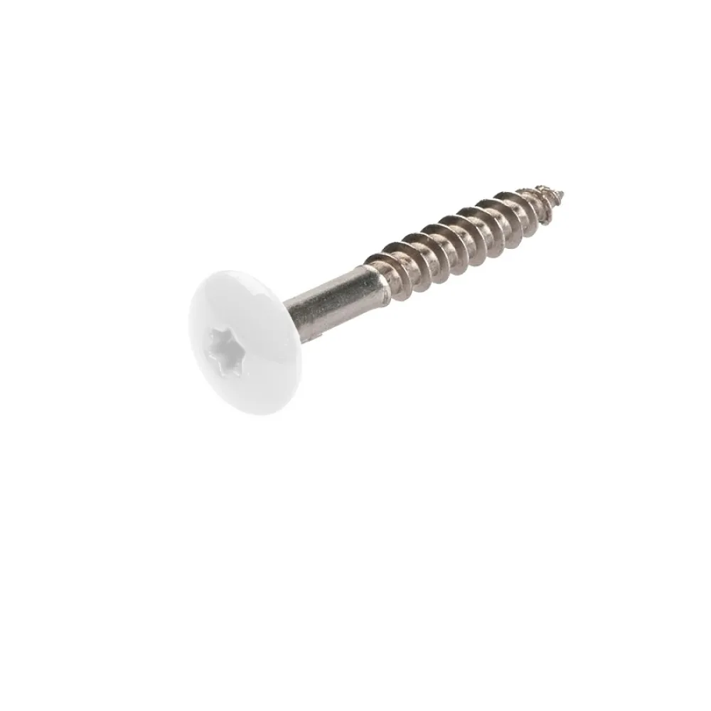 Inox A4 HPL schroeven Wit RAL9016 d12x4,8x38mm 100st